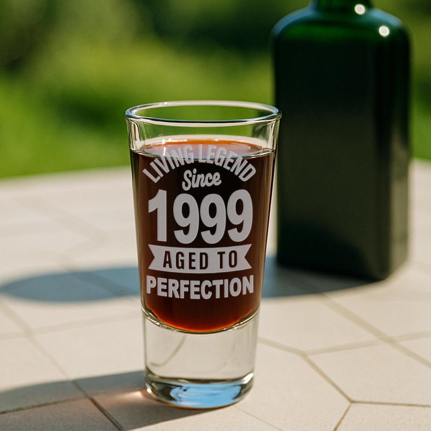 Personalised Shot Glass | Living Legend Since [Your Year]  Custom Engraved Birthday Present | Milestone Birthday Gift for Him or Her