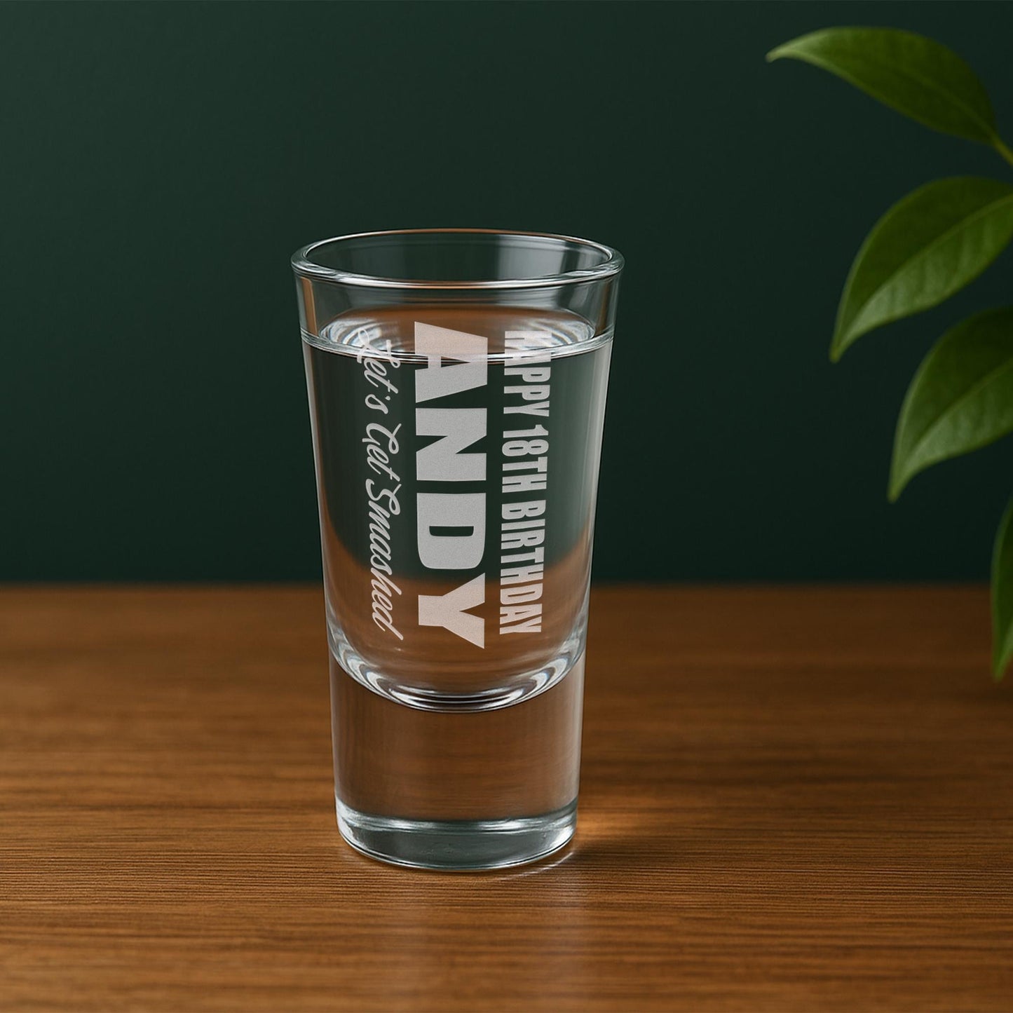 Personalised Birthday Shot Glass |  “Lets Get Smashed  Custom Engraved Name & Age Present | Milestone Birthday Gift for Him or Her