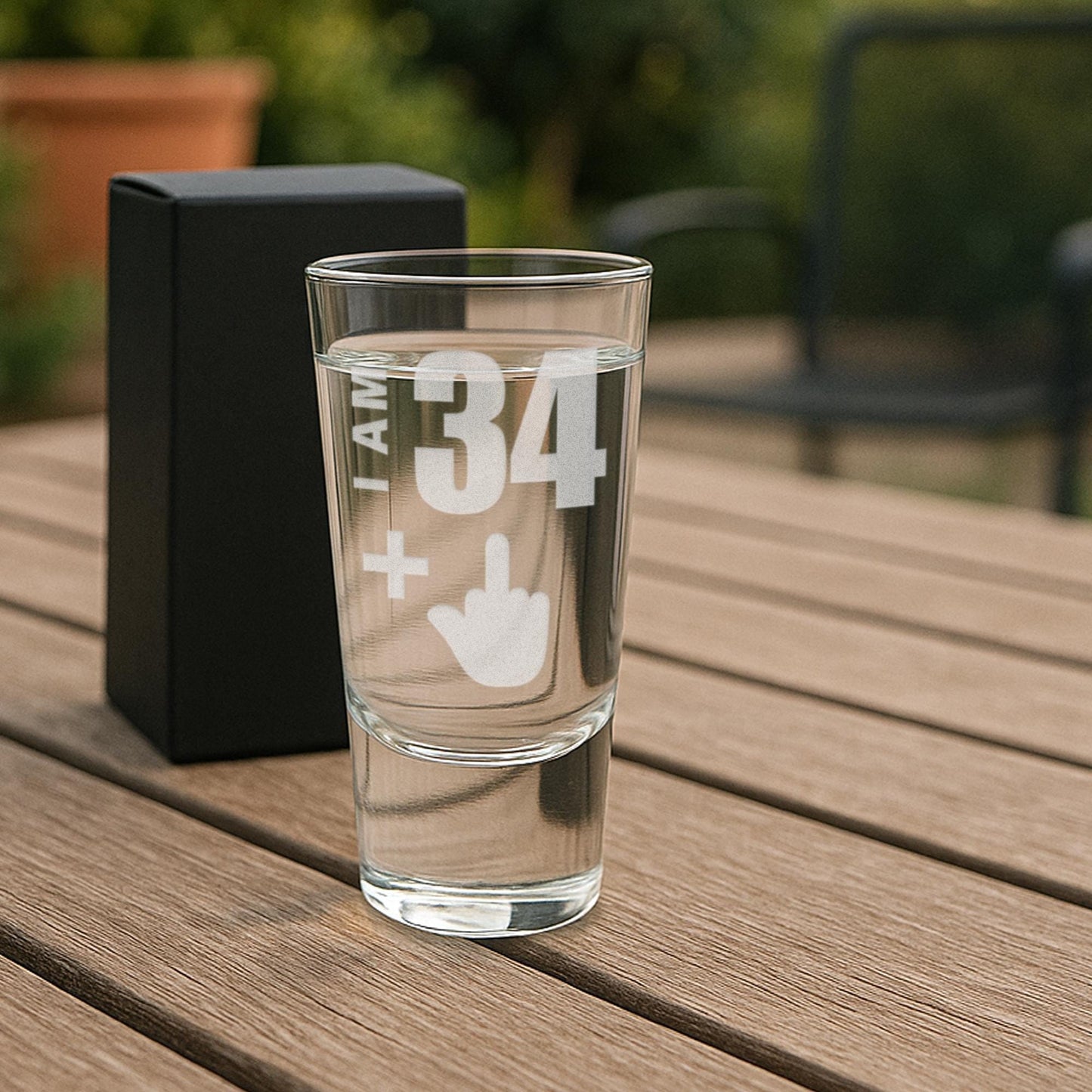 Personalised Birthday Shot Glass | Funny “I Am [Age] + Middle Finger Engraved Shot Glass | Custom Joke Gift Birthday Gift for Him or Her