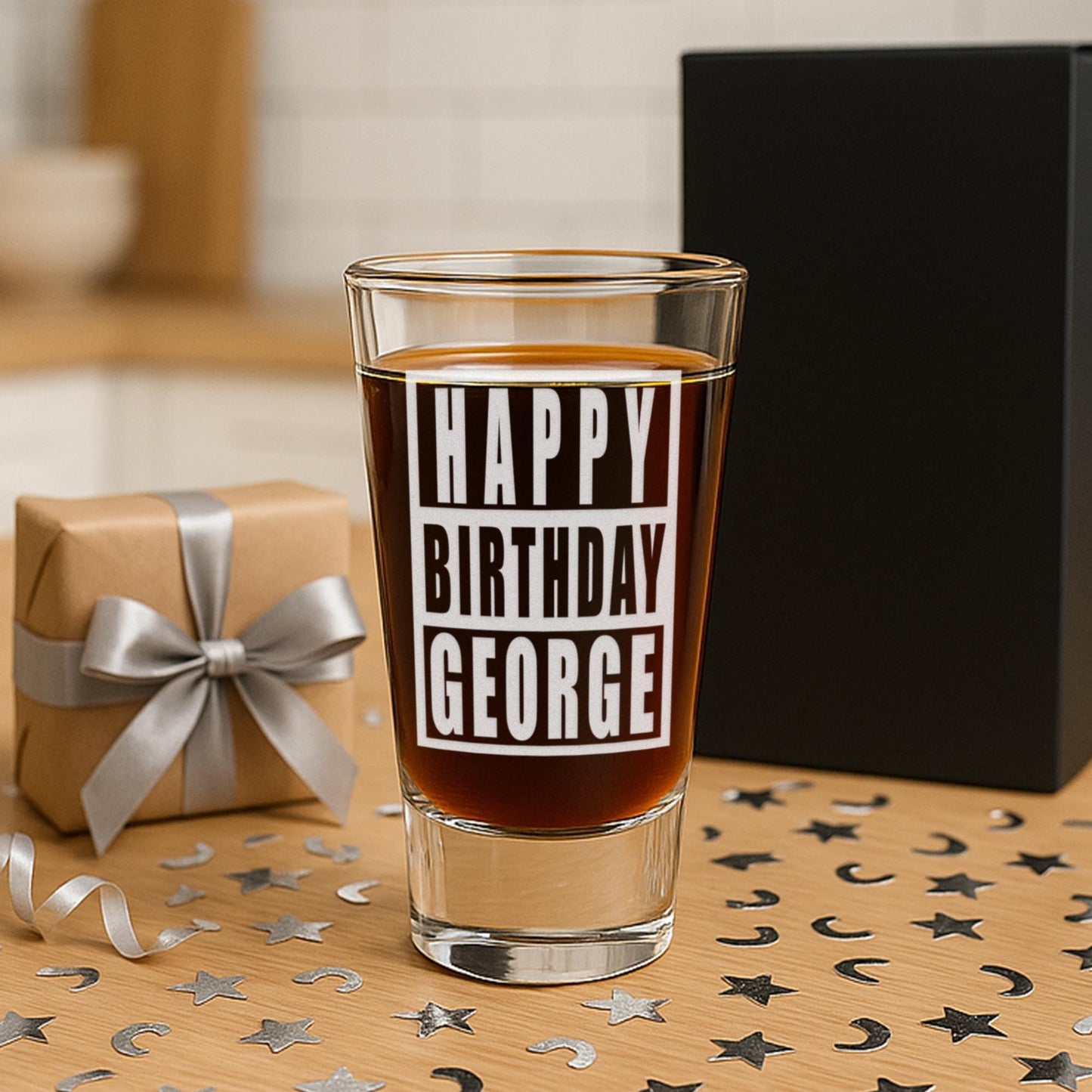 Personalised Birthday Shot Glass | Funny Double-Sided "Straight Outta [Decade]" Engraved Shot Glass | Custom Birthday Gift for Him or Her