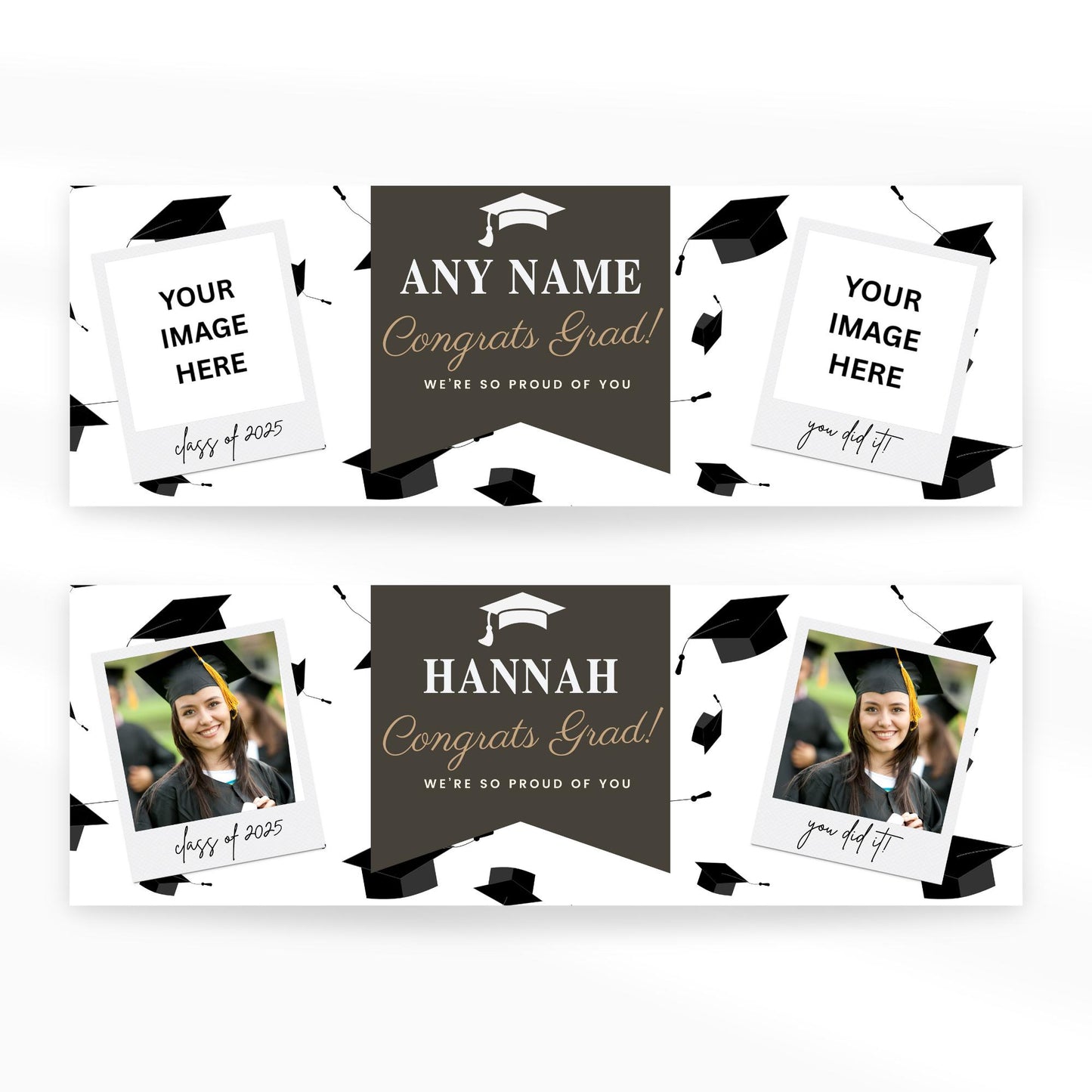 Personalised Graduation Banner  Congrats Grad | Custom Name, Year & Photos | Graduation Party Decor | Class of | University Graduate Banner