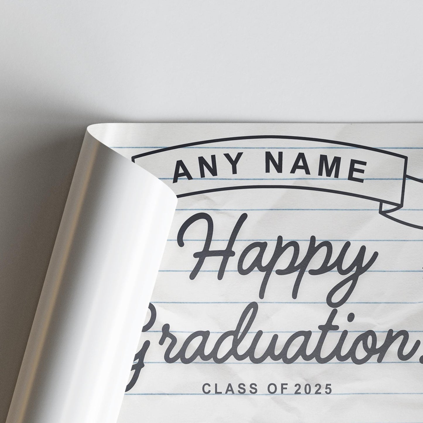 Personalised Graduation Banner  Lined Paper Design  | Name, Year & Photos | Graduation Party Decor | Class Of | University Graduate Banner