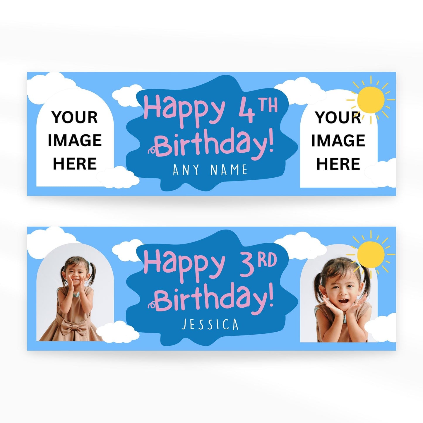 Personalised Birthday Banner - Little Pig | Custom Name & Photo | Cartoon TV Show-Inspired Banner | Birthday Party decor for Young Kids