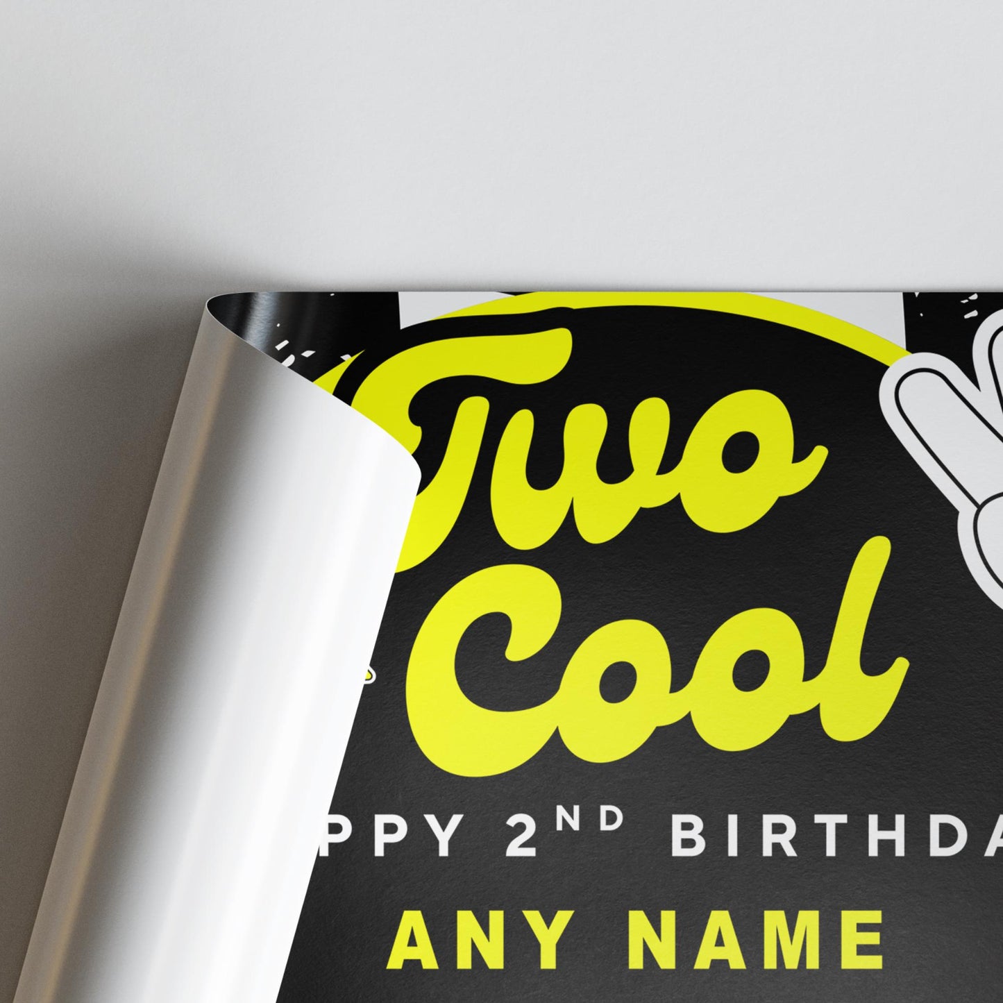 Personalised 2nd Birthday Banner For Kids - "Two Cool" | Skater Checkered Theme | Custom Name & Photo | Birthday Party Decor for Boys