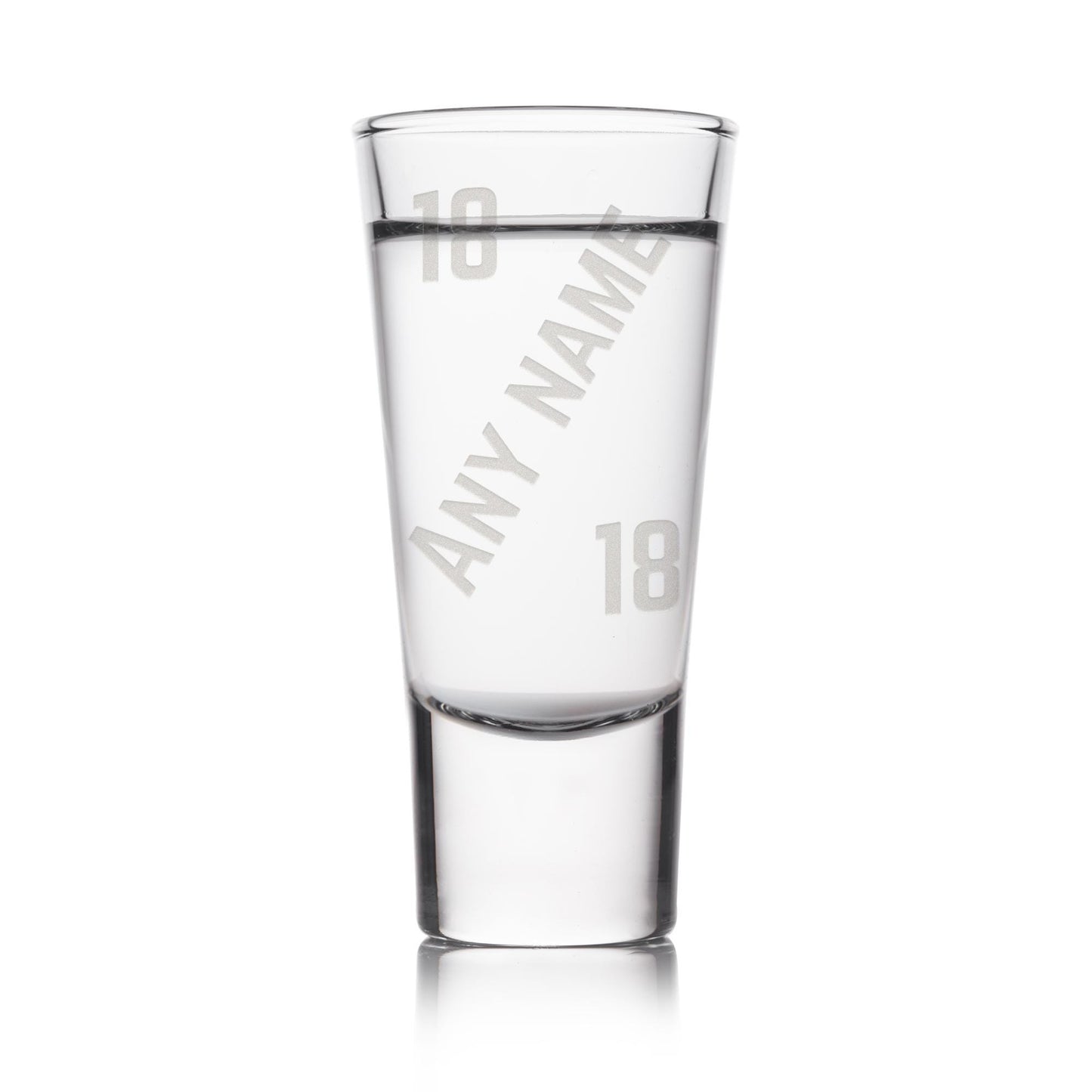 Personalised Birthday Shot Glass | Bold Block Name & Age | Custom Engraved | Milestone Birthday Gift for Him or Her | 18th or 21st
