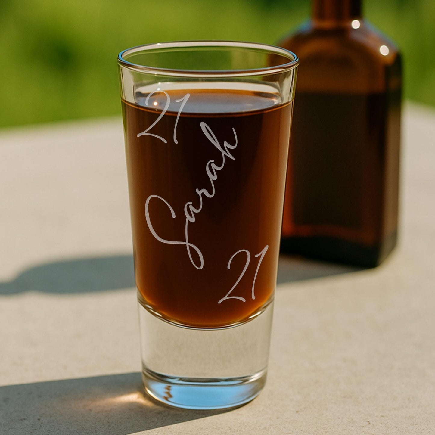 Personalised Birthday Shot Glass | Fine Script Name & Age | Custom Engraved | Milestone Birthday Gift for Him or Her | 18th or 21st