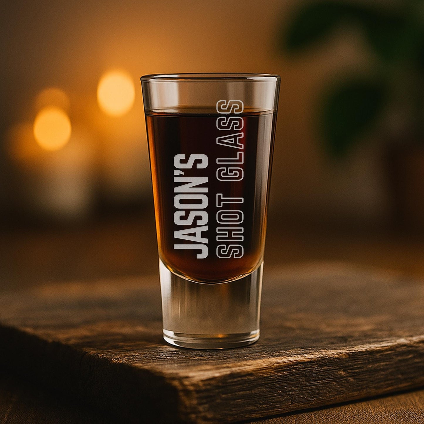 Custom Engraved Shot Glass  | Name  Power Block Design | Personalised Gift | Custom Engraved Name | Birthday Gift for Him or Her