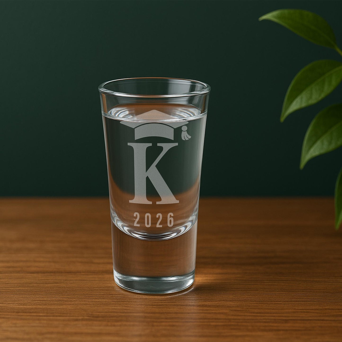 Personalised Graduation Gift - Initial & Grad Cap Shot Glass | Graduation Shot Glass | Custom Engraved Graduate Gift | Keepsake For Grads
