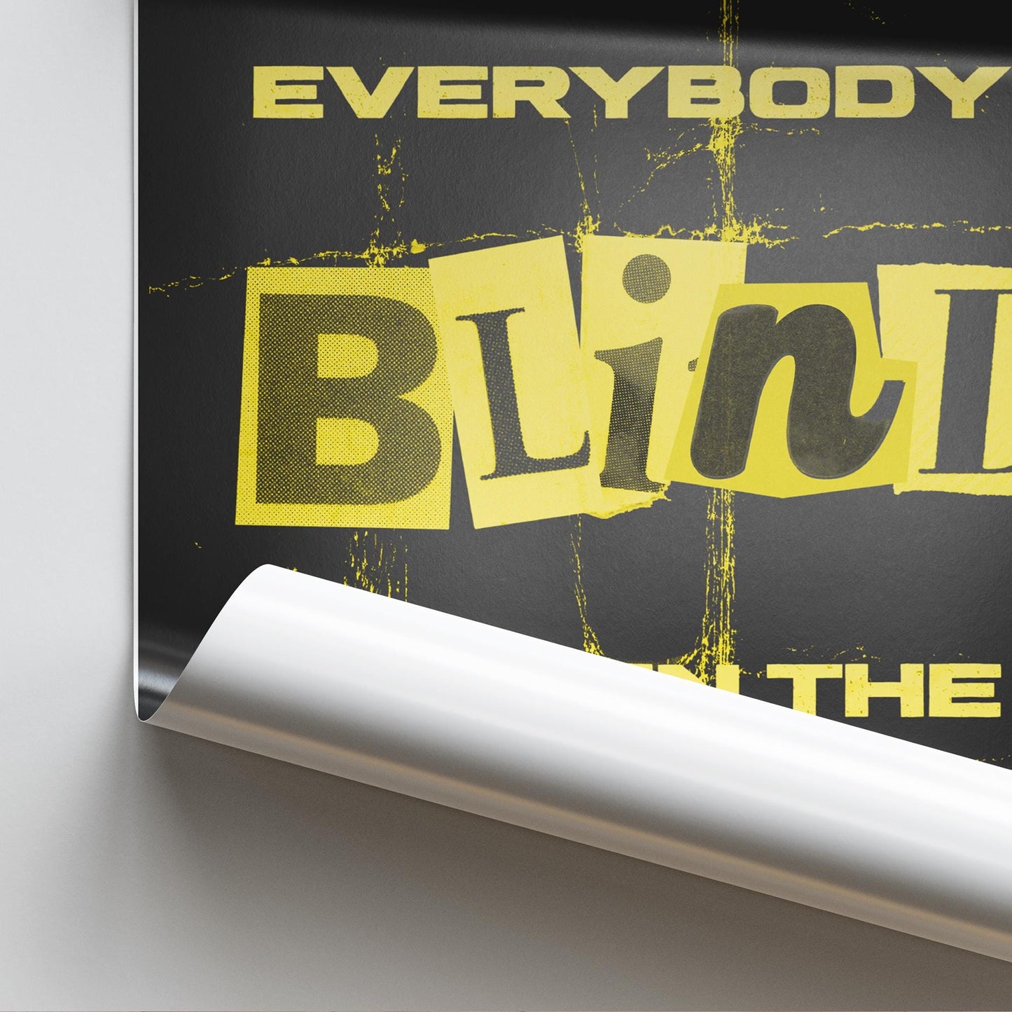 Everybody's Blind Poster - Cut Out: Rap Song-Inspired Print | Wall Art For Music Lover | Stay | Typography Lyric Quote | Modern Home Decor