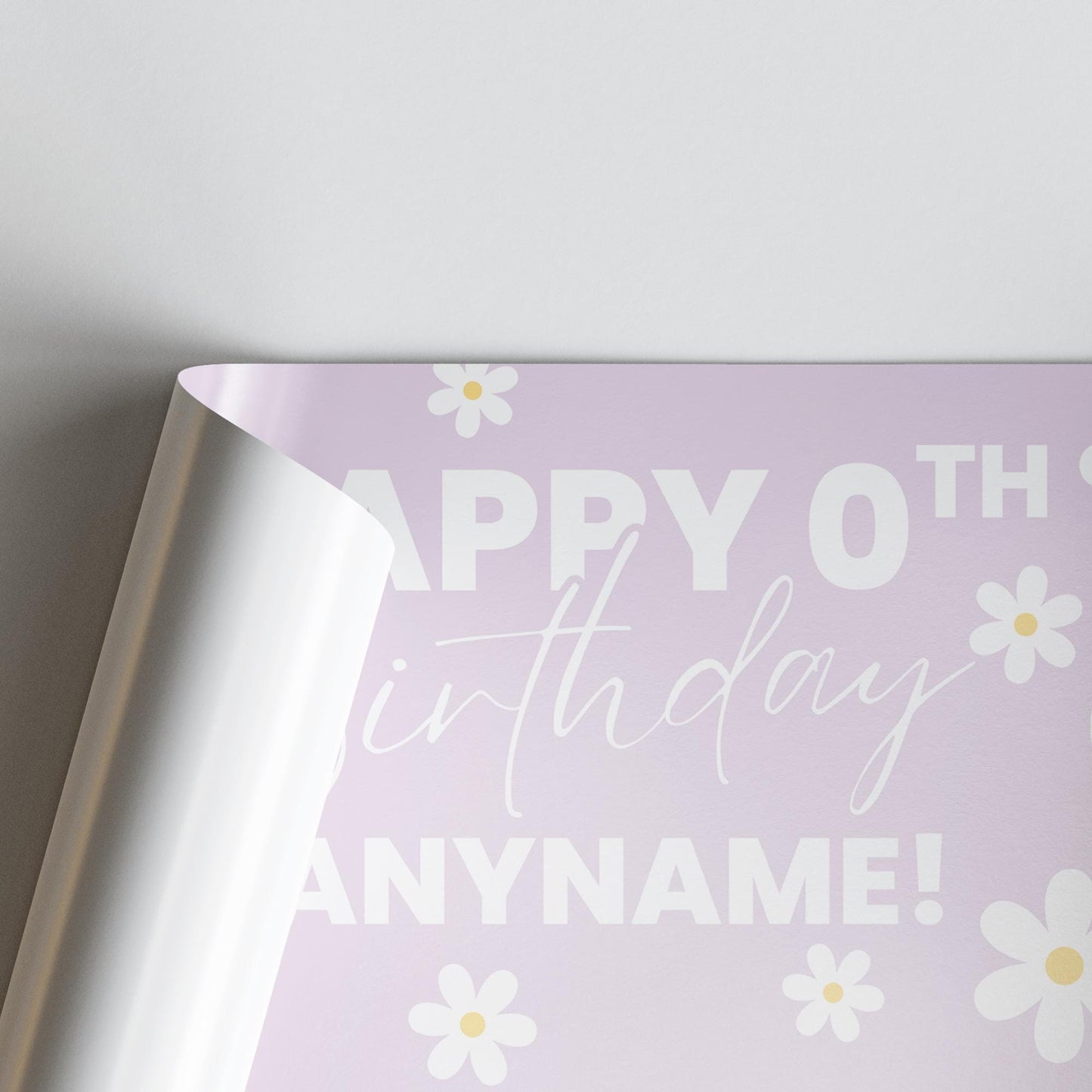 Personalised birthday banner  custom name & photo | daisy design | pastel floral party banner, birthday banner for girls, kids party decor