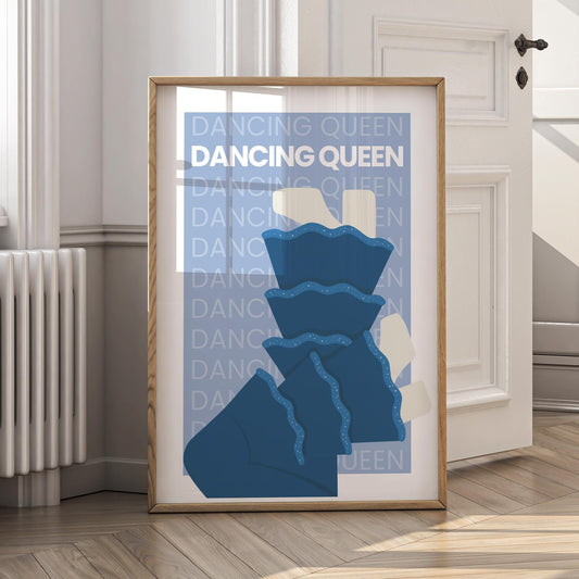 Dancing Queen - Flares Print: 70s Flares Disco Fashion Poster for Musical Fans  Retro Pop Culture Wall Art for Music Lovers