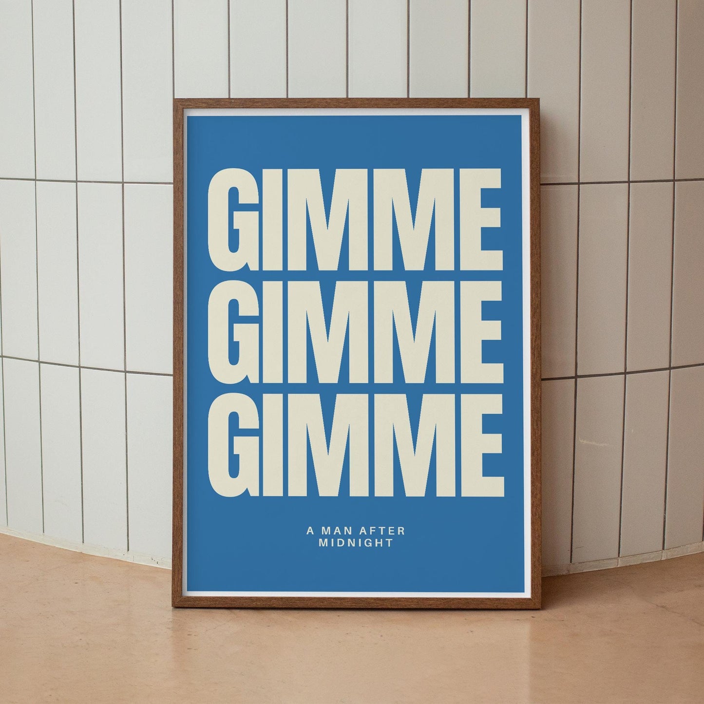 Gimme Gimme Gimme Bold Lyric Print: Retro 70s Pop Art Poster for Music Lovers  Bold Typography Wall Art for Bedroom, Home Bar or Lounge