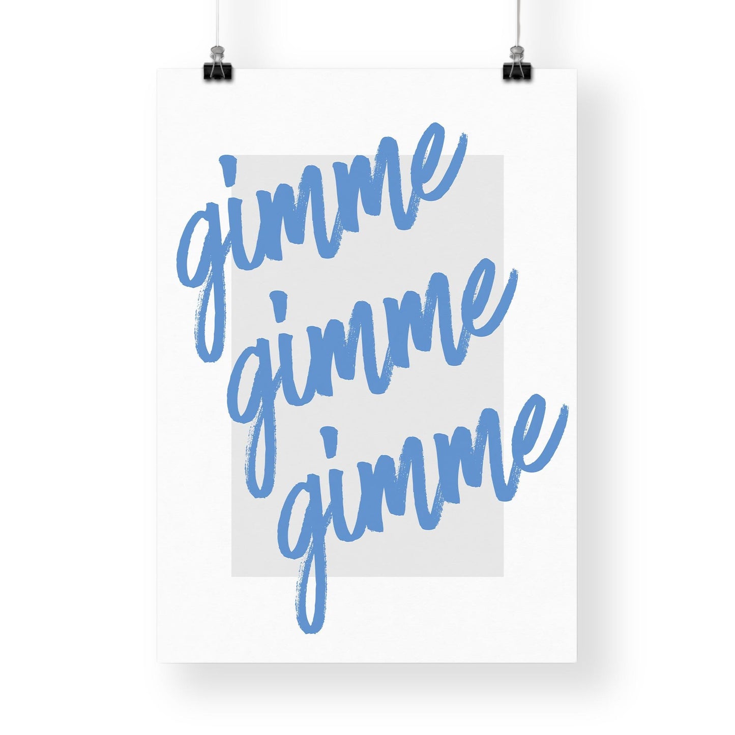 Gimme Gimme Gimme Script Poster  Handwritten-Style Pop Lyric Print for Feminine Décor  Soft Retro Aesthetic Wall Art for Bedroom or Studio