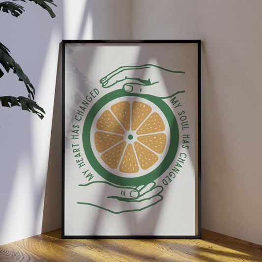 Orange Juice Lyric-Inspired Wall Art Print  Hands & Slice: Illustrated Indie Music Quote Poster, Typography Poster, Modern Home Decor