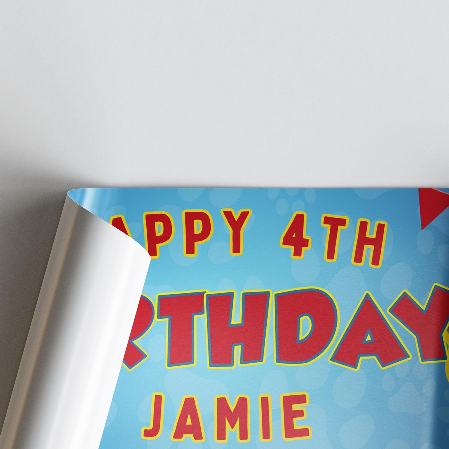 Personalised paw-ty birthday banner  custom name & photo | cartoon inspired banner | pet patrol party decoration | party decor for kids