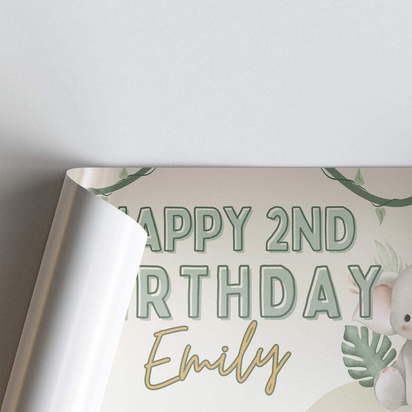 Personalised safari birthday banner  jungle animal theme with custom name & photo | neutral safari party decoration | animal decor for kids