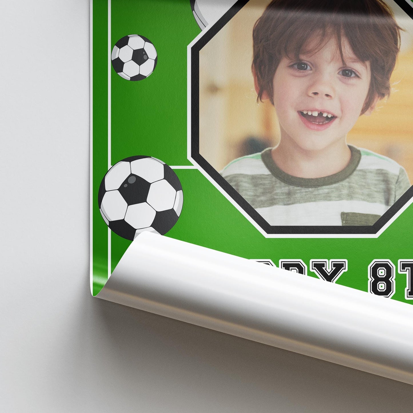 Personalised Football Birthday Banner: Custom Photo Poster with Name & Age  Pitch Design  Sports Themed Party Decor for Boys  A3 or A2