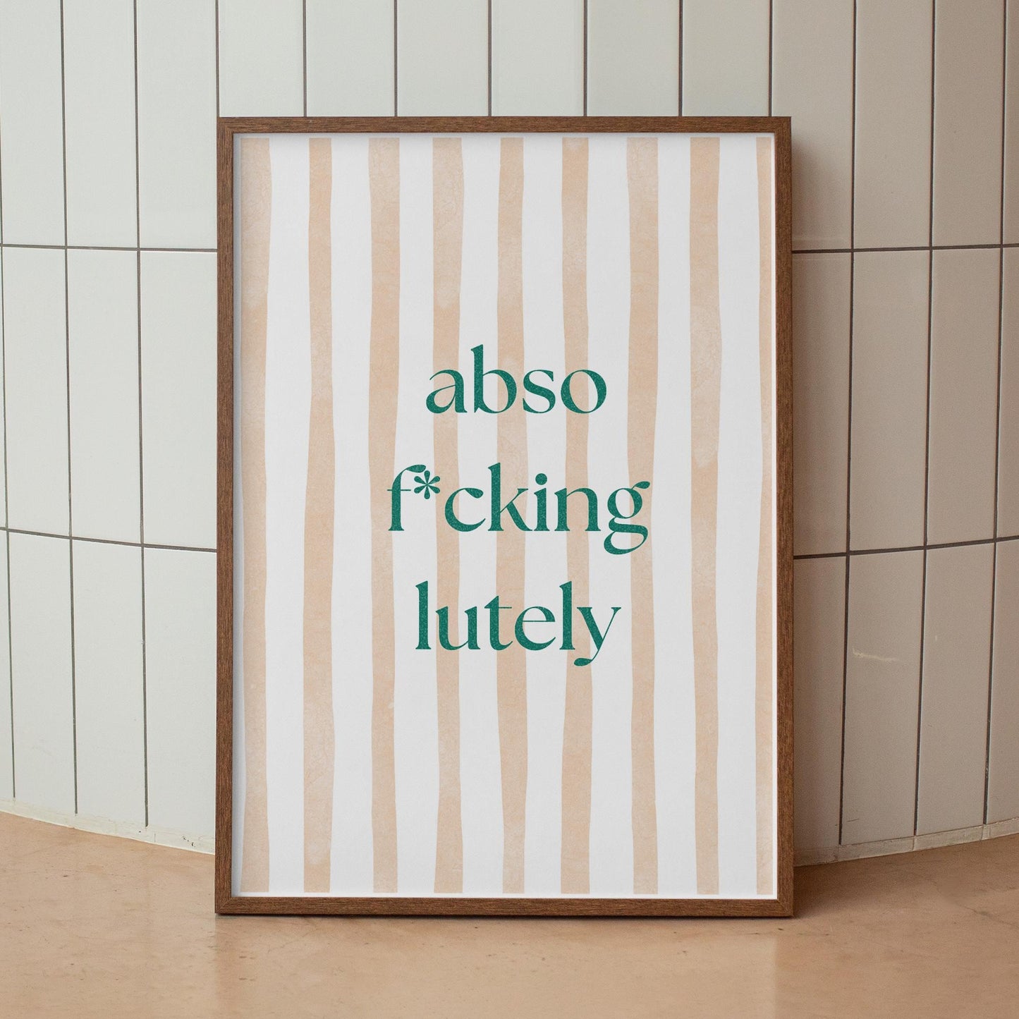 Abso-F*cking-Lutely Stripes Minimalist Poster  Typography Quote Wall Art  Funny Elegant Swear Print   Aesthetic Home Decor