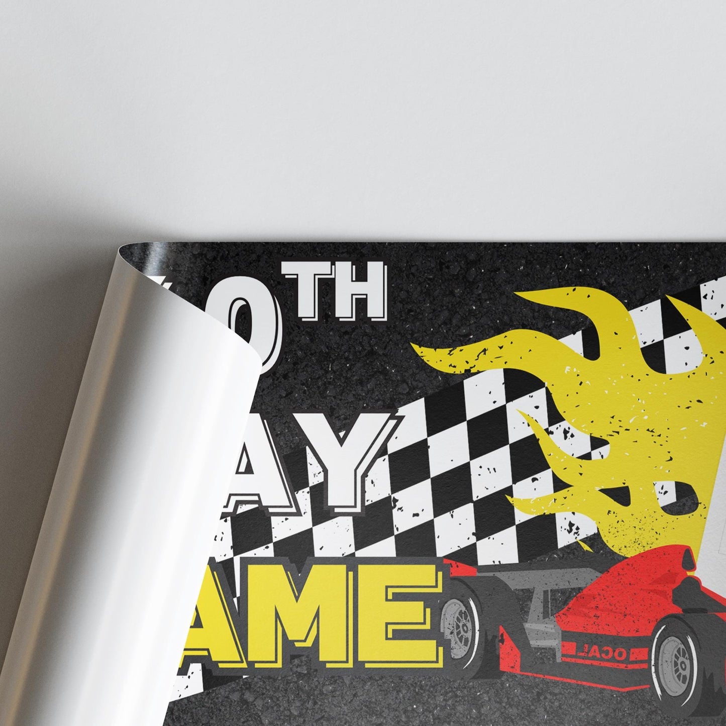 Personalised racing car birthday banner  custom name & photo | red race car theme | birthday banner for boys, f1 party decor for kids