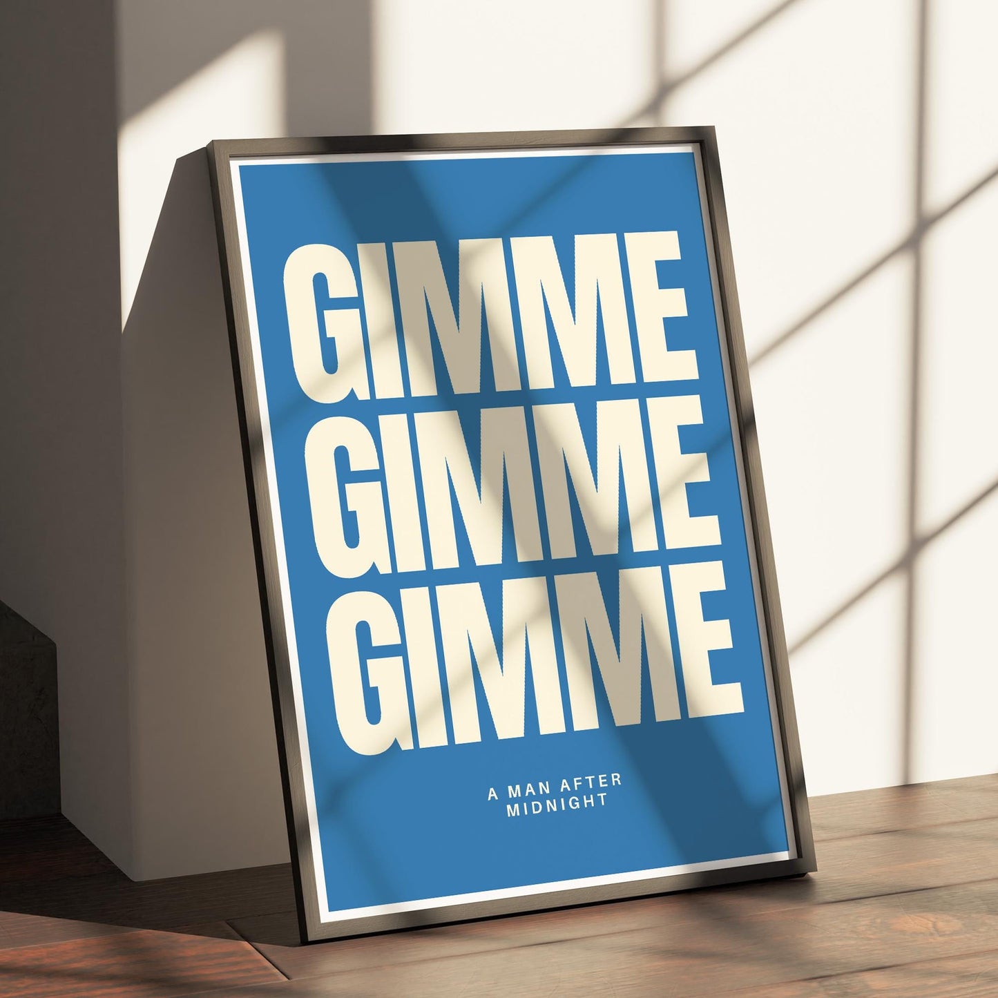 Gimme Gimme Gimme Bold Lyric Print: Retro 70s Pop Art Poster for Music Lovers  Bold Typography Wall Art for Bedroom, Home Bar or Lounge