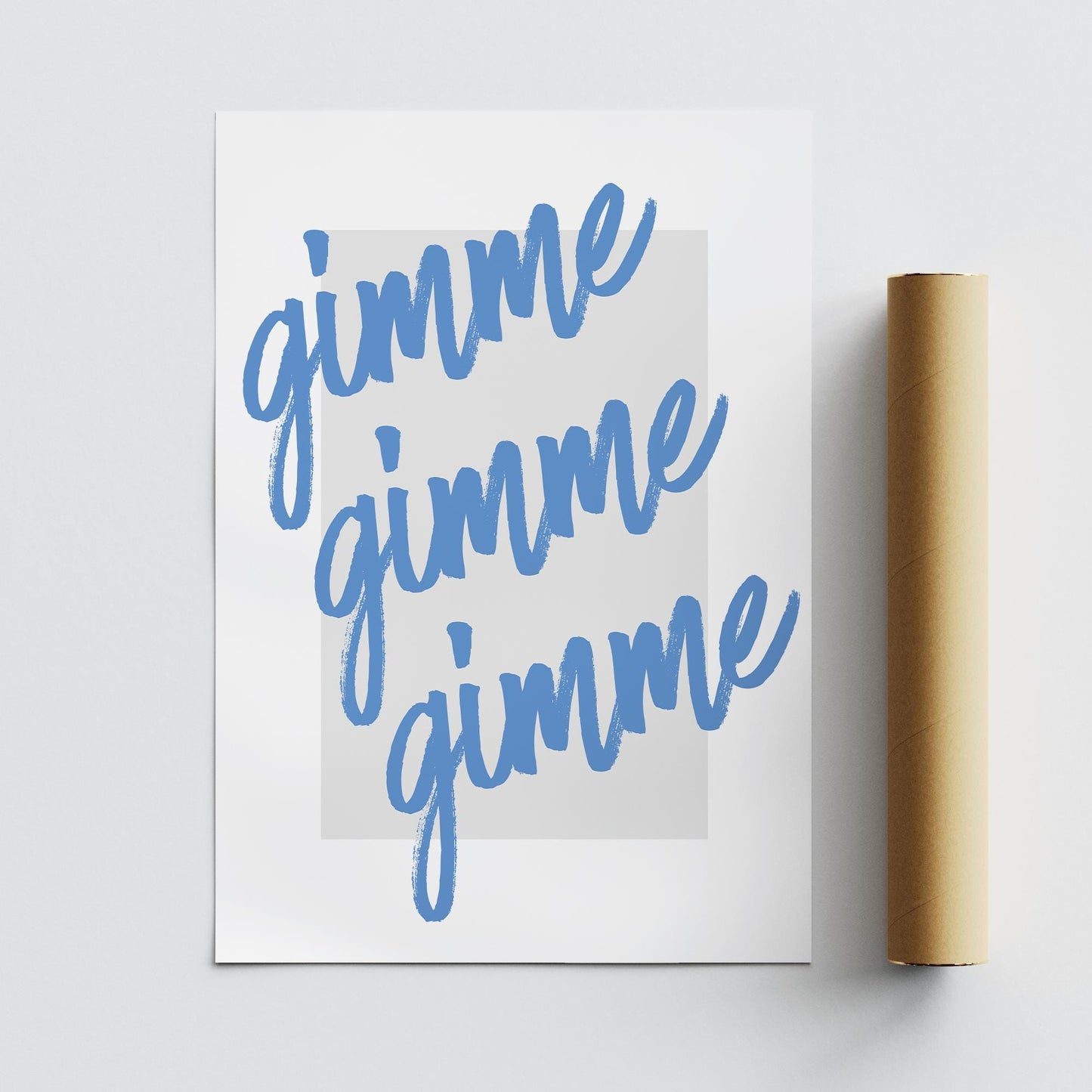 Gimme Gimme Gimme Script Poster  Handwritten-Style Pop Lyric Print for Feminine Décor  Soft Retro Aesthetic Wall Art for Bedroom or Studio