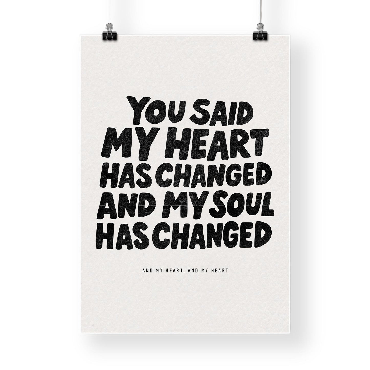 Orange Juice - Bold Lyric-Inspired Wall Art Print  “My Heart Has Changed Indie Music Quote Poster, Typography Poster, Modern Home Decor