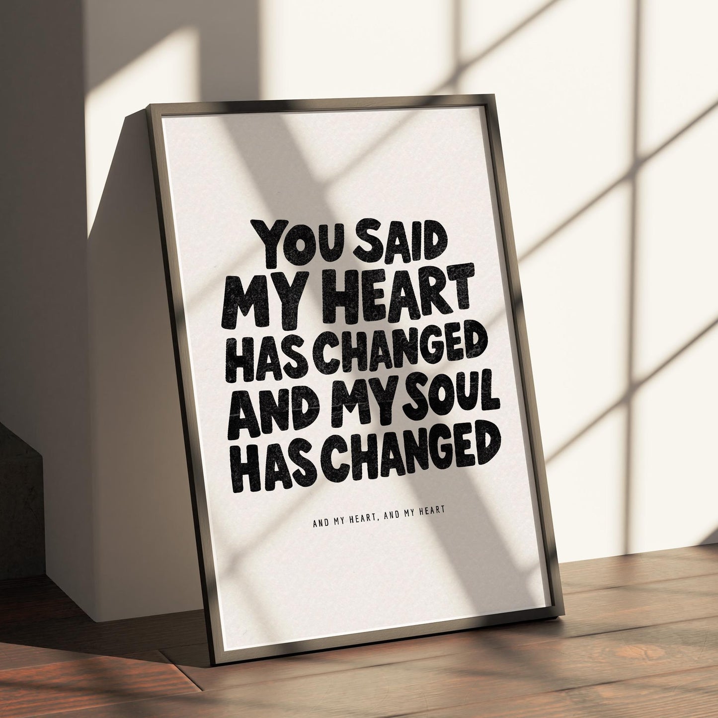 Orange Juice - Bold Lyric-Inspired Wall Art Print  “My Heart Has Changed Indie Music Quote Poster, Typography Poster, Modern Home Decor