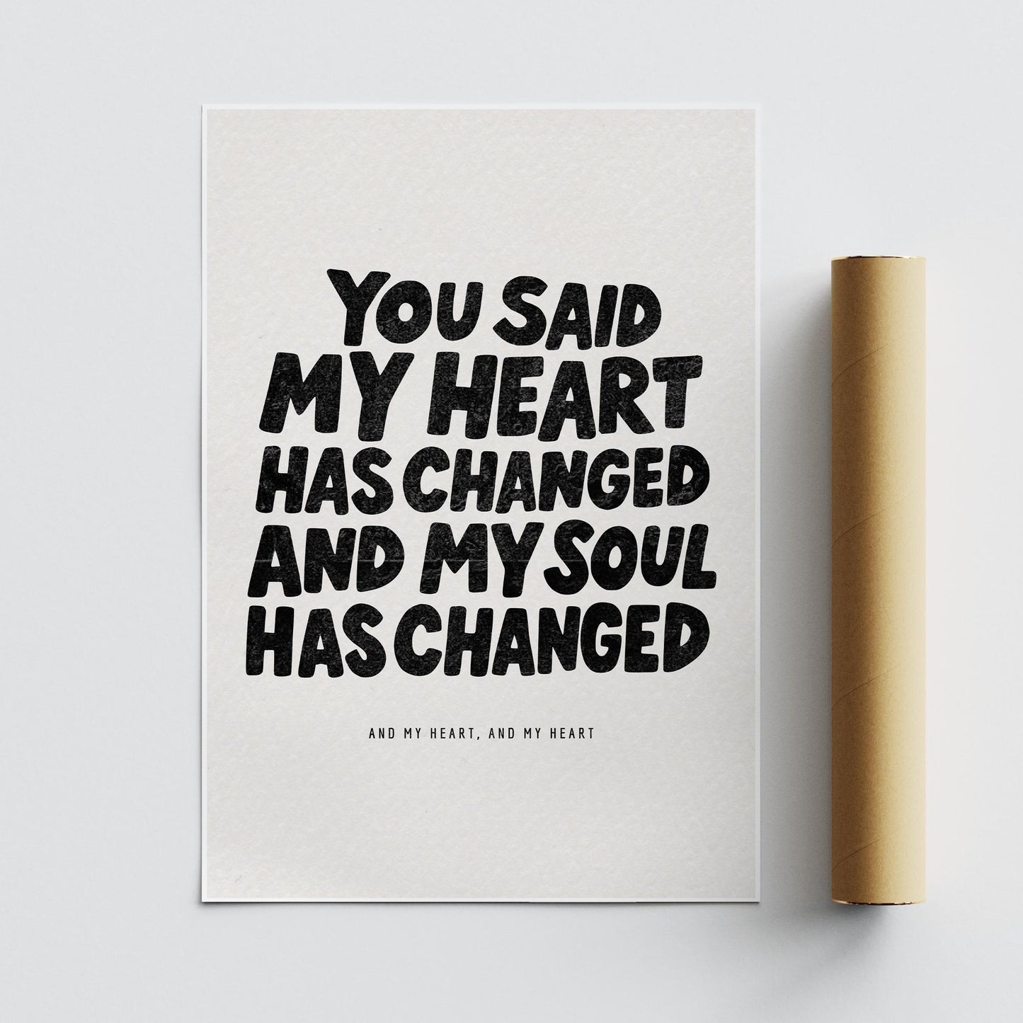 Orange Juice - Bold Lyric-Inspired Wall Art Print  “My Heart Has Changed Indie Music Quote Poster, Typography Poster, Modern Home Decor