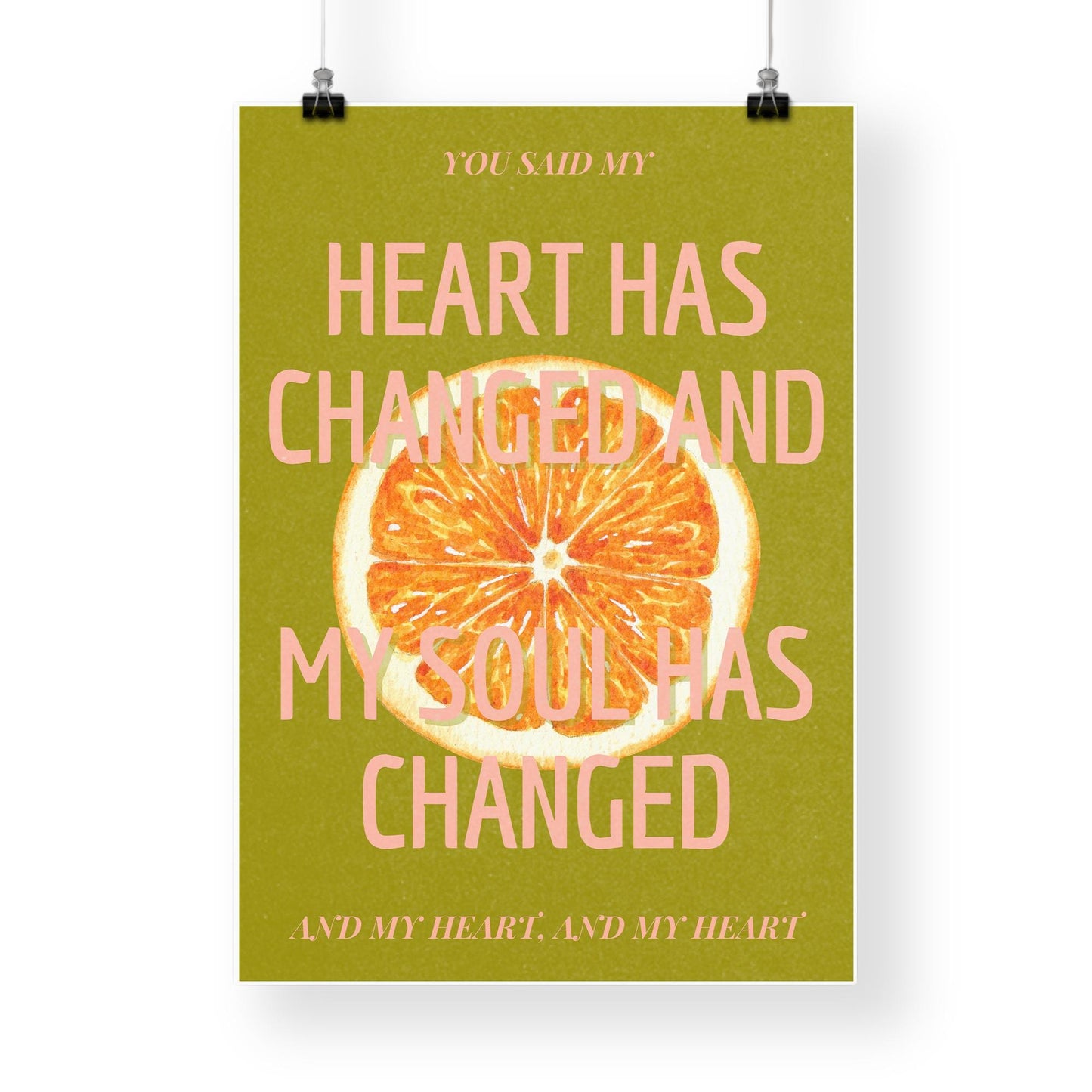 Orange Juice Lyric-Inspired Wall Art Print  Slice Design: Illustrated Indie Music Quote Poster, Typography Poster, Modern Home Decor