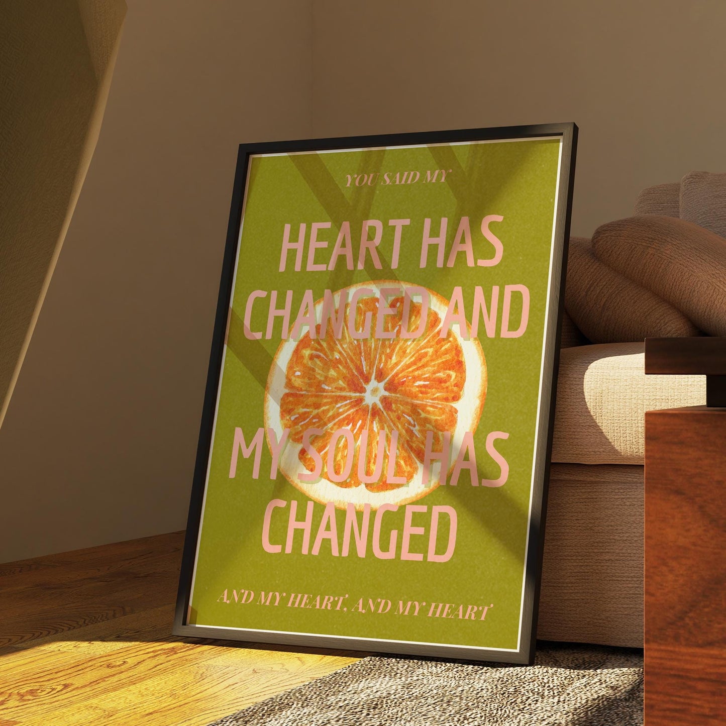 Orange Juice Lyric-Inspired Wall Art Print  Slice Design: Illustrated Indie Music Quote Poster, Typography Poster, Modern Home Decor