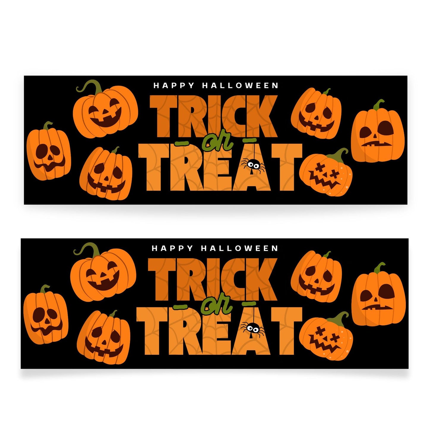 Halloween Trick or Treat Banner  Fun Pumpkin Design  Halloween Party Decoration   Photo Backdrop  Seasonal Decor  Trick or Treat Sign