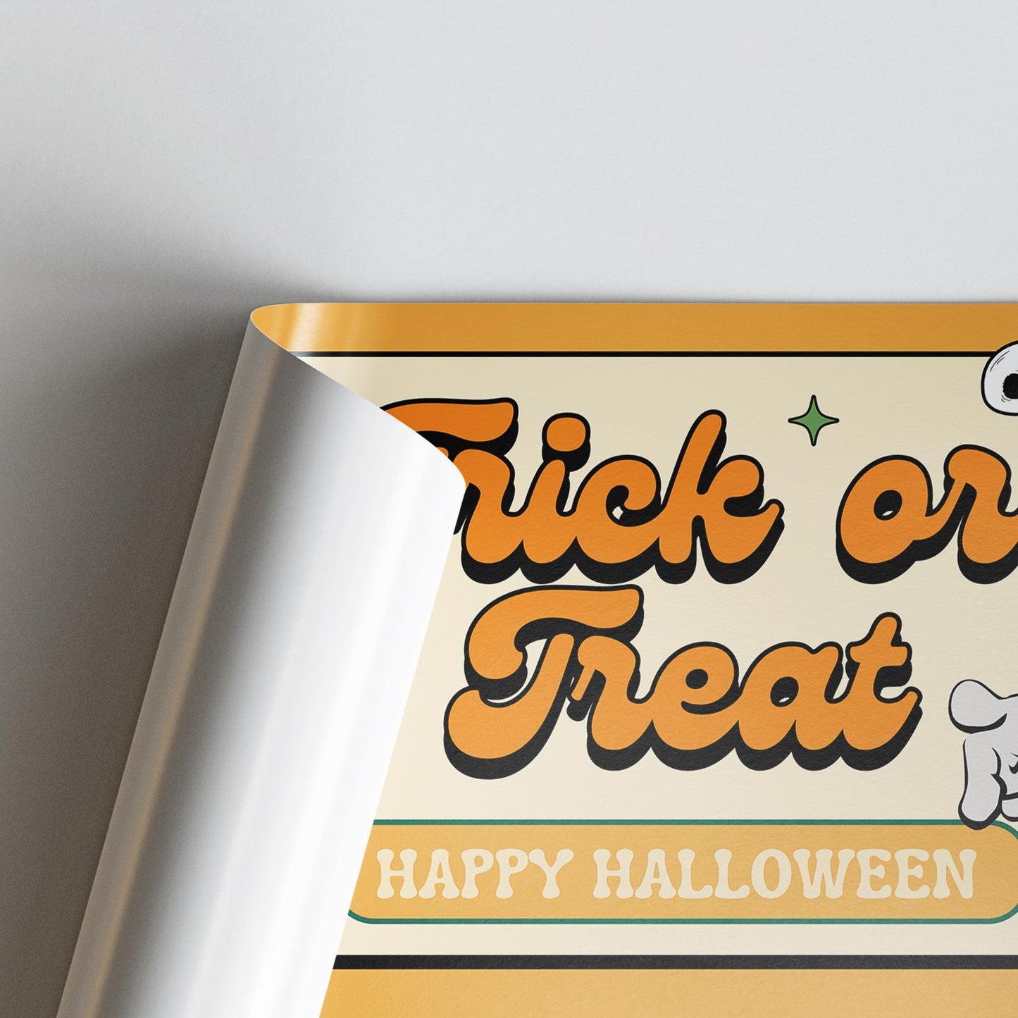 Halloween Trick or Treat Banner  Retro Pumpkin Design  Halloween Party Decoration   Photo Backdrop  Seasonal Decor  Trick or Treat Sign