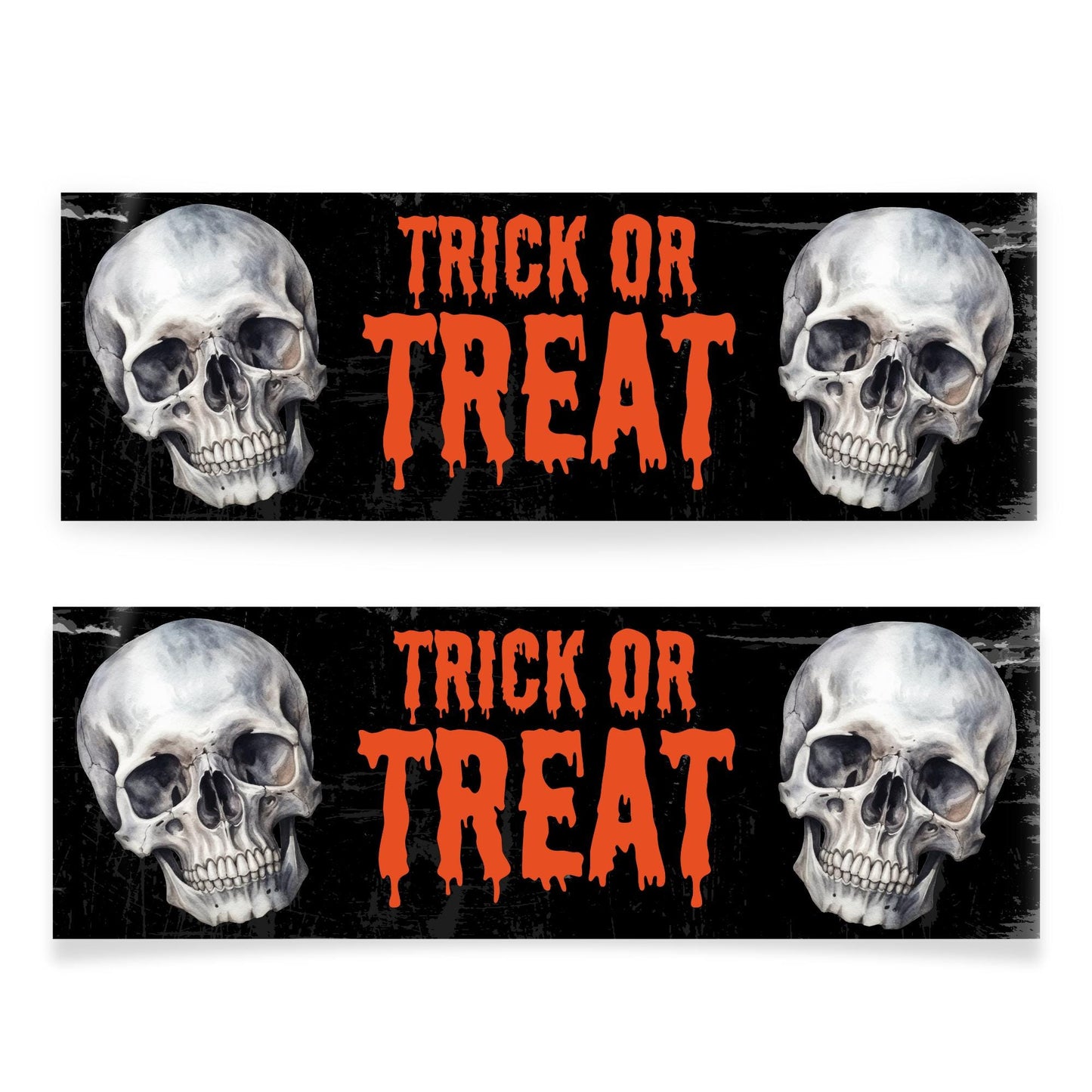 Halloween Trick or Treat Banner  Skull Design  Horror Halloween Party Decoration   Photo Backdrop  Seasonal Decor  Trick or Treat Sign