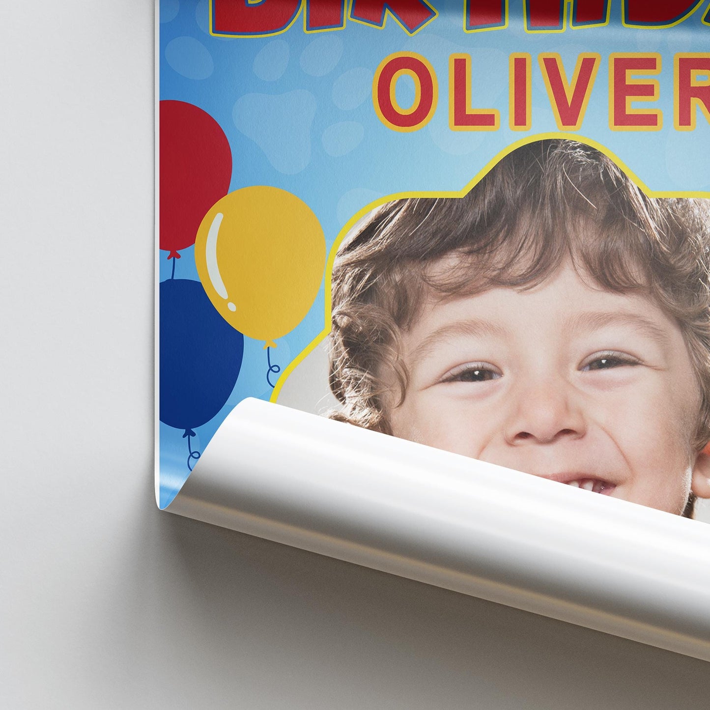 Personalised Paw-ty Birthday Banner: Custom Photo Poster with Name & Age  Cartoon-Inspired Decoration  Pet Patrol Party Decor for Kids