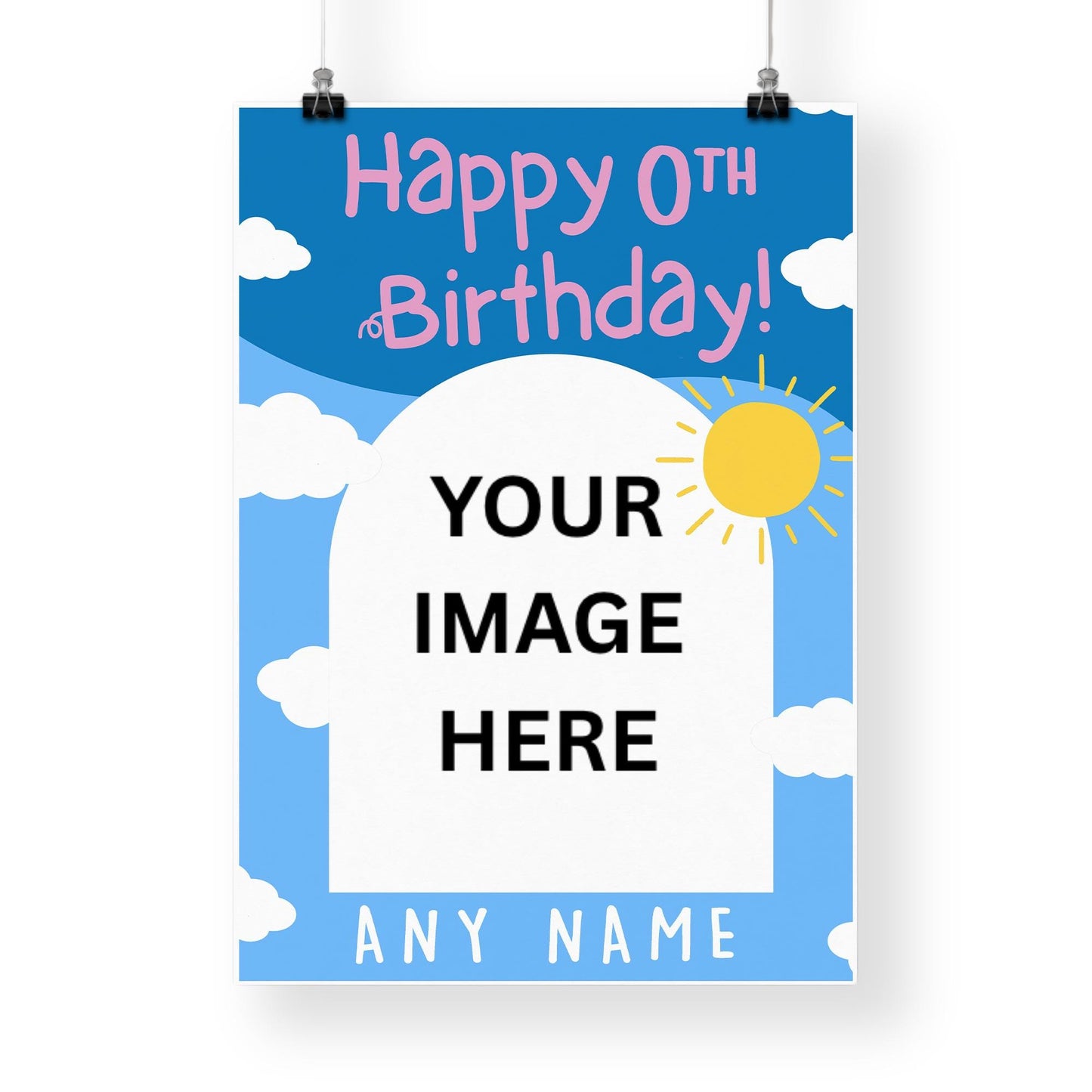 Personalised  Little Pig Birthday Banner: Custom Photo Poster with Name - Cartoon TV Show-Inspired Birthday Party decor for Young Kids