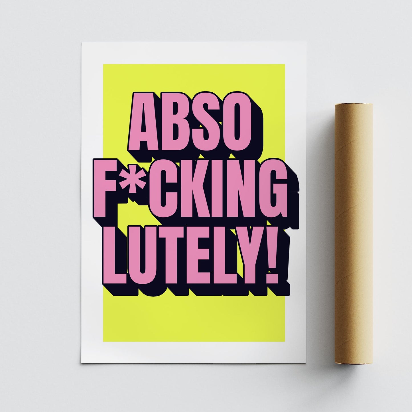 Abso-F*cking-Lutely Bold Neon Wall Art Poster Print  Funny Quote Typography Artwork Home Decor  Motivational Swear Word Gift