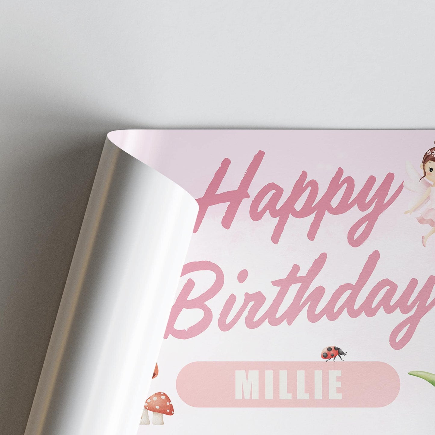 Personalised Fairy Birthday Banner with Photo & Name  Girls Birthday Party Decoration | Magic Theme | Party Decor for Kids