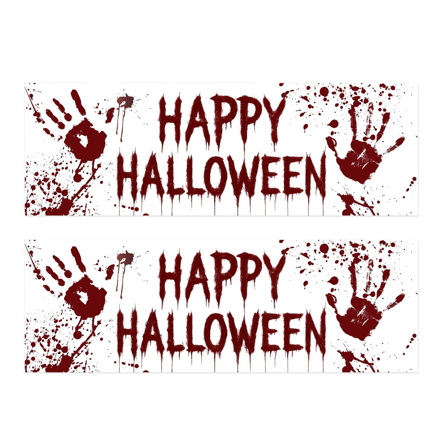 Happy Halloween Banner  Bloody: Halloween Decor, Haunted House Party Decoration, Spooky Photo Backdrop - Horror Themed Blood Splatter Sign