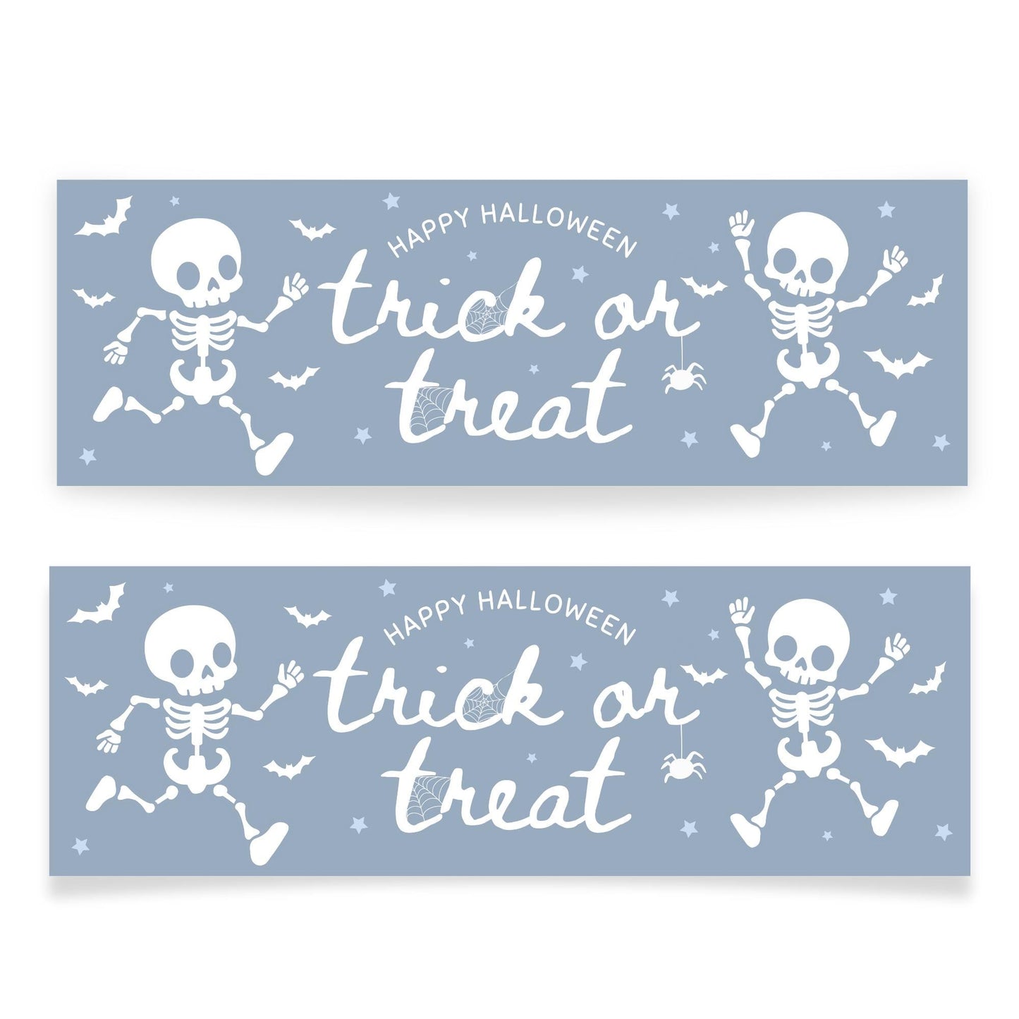 Halloween Trick or Treat Banner  Fun Skeletons  Kid Friendly Halloween Party Decoration   Photo Backdrop  Decor  Trick or Treat Sign