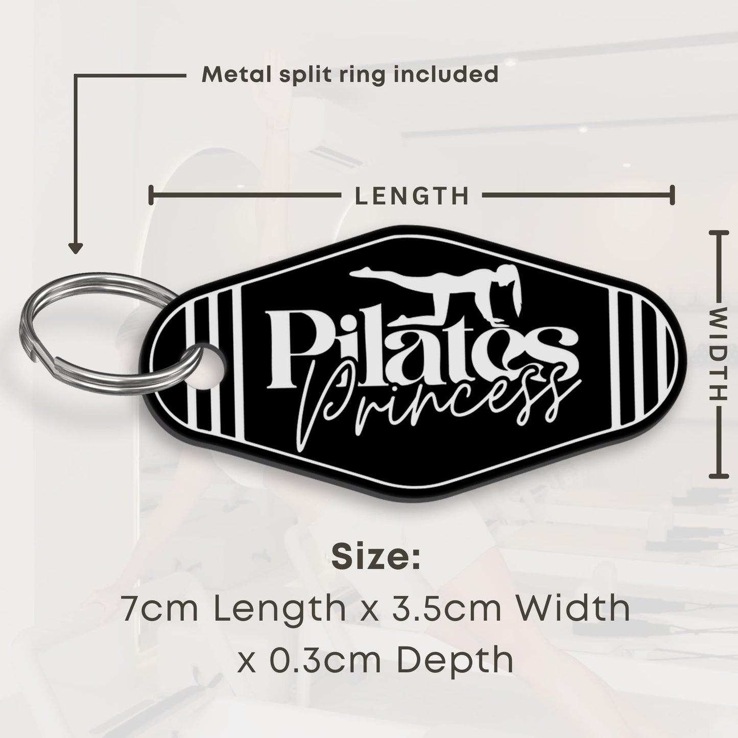 Pilates Princess Keyring  Pilates Pose Design: Motel Style Acrylic Keychain | Pilates Instructor Gifts, Pilates Lover Keyring, Gift for Her