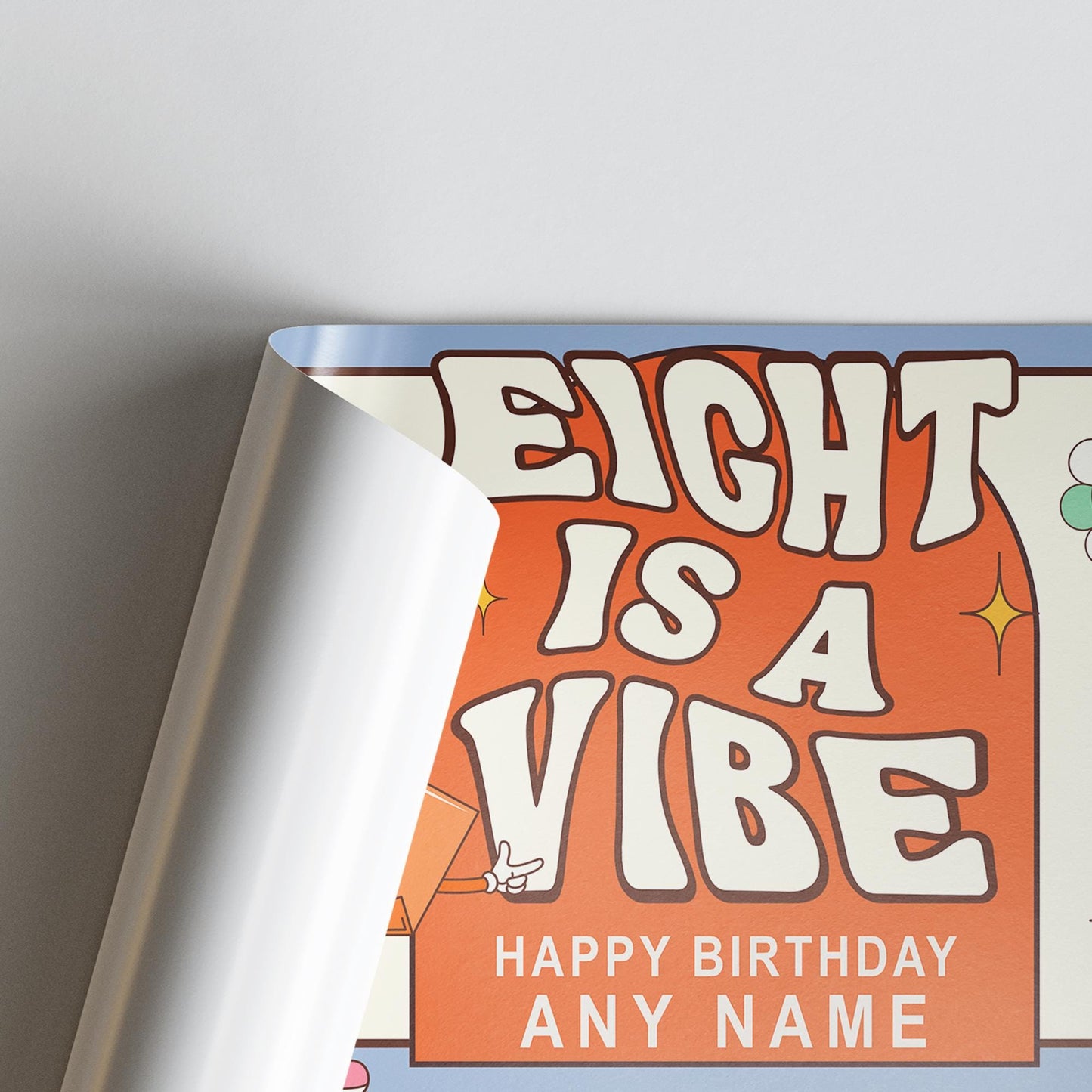 Personalised Birthday Banner for Kids  "Is A Vibe" Custom Party Decoration with Photos & Name | Ages 1 to 10 | Retro Flower Power Design