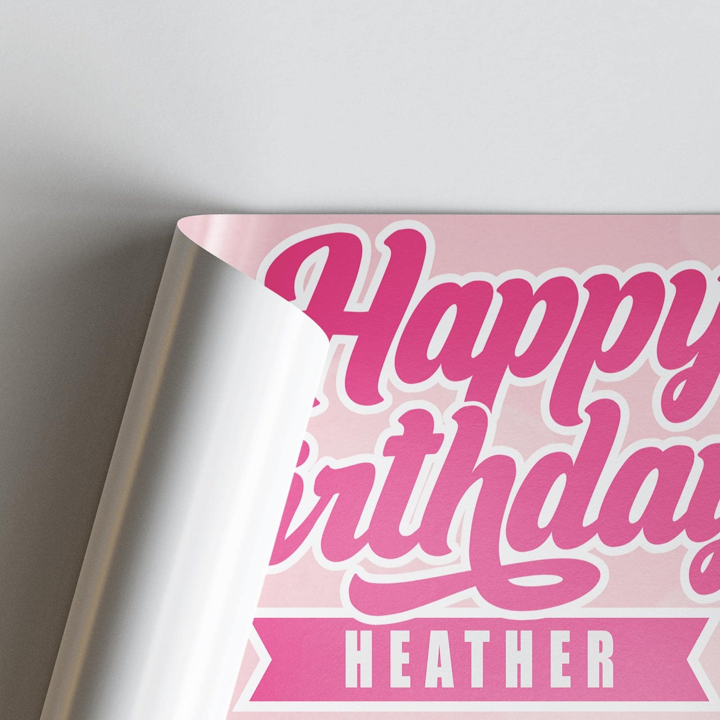 Personalised Birthday Banner with Photos & Name  Pink Presents Party Decoration  Custom Happy Birthday Sign for Girls  Pink Decor