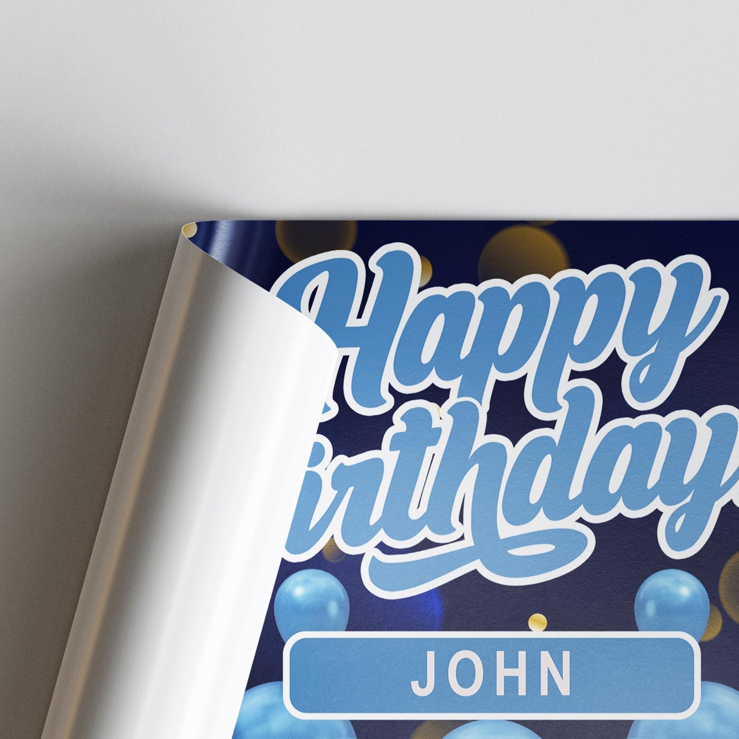 Personalised Birthday Banner with Photos & Name  Blue Balloon Party Decoration  Custom Happy Birthday Sign  Blue Themed Decor  For Him