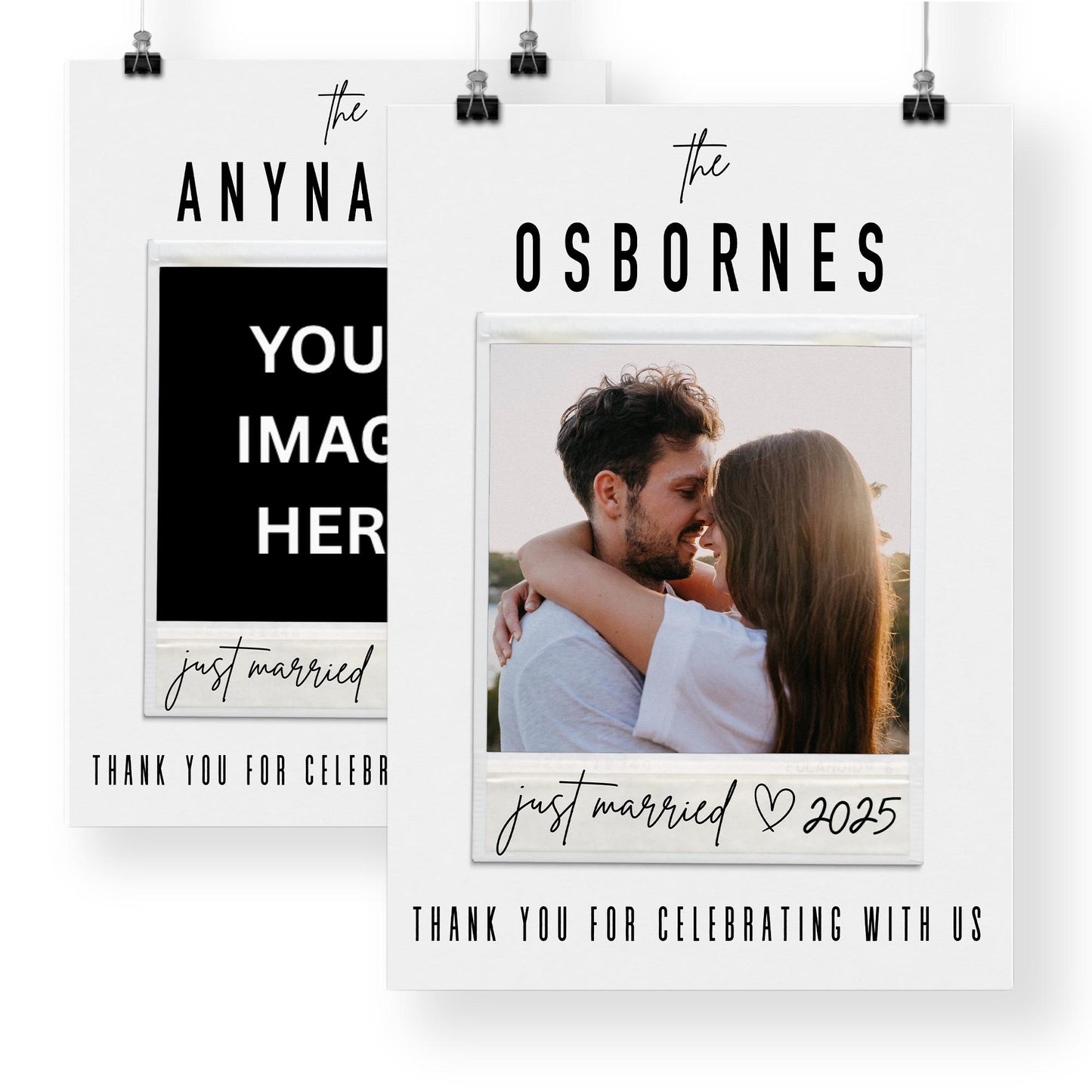 Personalised Wedding Photo Print  Instant Picture Style Custom Poster  Wedding Reception Decor or Engagement Party Decoration