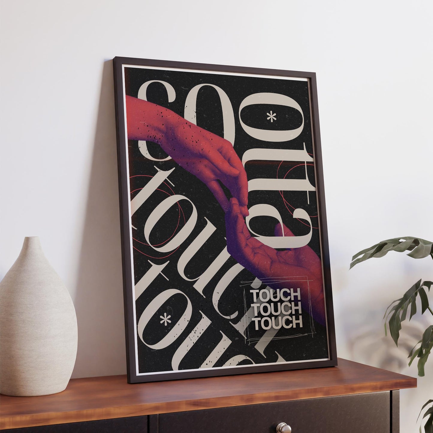 K-Pop Song Inspired Poster  Outta Touch 2: Moody Black & Pink Typography Print, Graphic Wall Art, Lyric Quote Home Decor for Music Lover