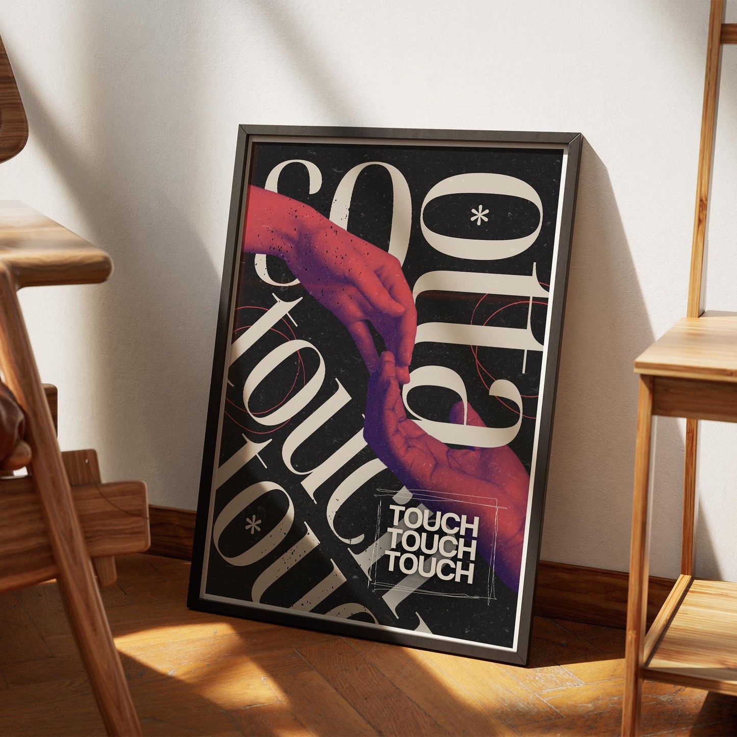 K-Pop Song Inspired Poster  Outta Touch 2: Moody Black & Pink Typography Print, Graphic Wall Art, Lyric Quote Home Decor for Music Lover