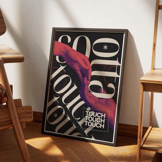 K-Pop Song Inspired Poster  Outta Touch 2: Moody Black & Pink Typography Print, Graphic Wall Art, Lyric Quote Home Decor for Music Lover