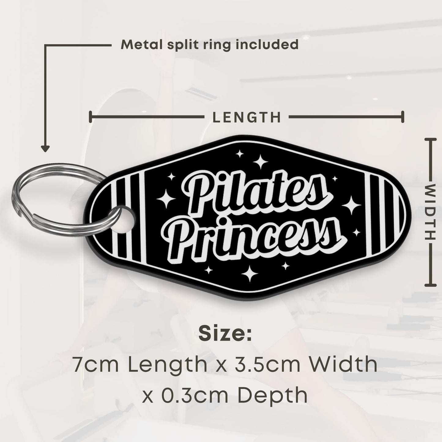 Pilates Princess Keyring  Star Design: Motel Style Acrylic Keychain | Pilates Gift for Her, Pilates Accessories, Instructor Gifts