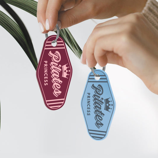 Pilates Princess Keyring  Crown Design: Retro Motel Style Keychain, Pilates Gift for Her, Pilates Accessories, Pilates Instructor Gifts