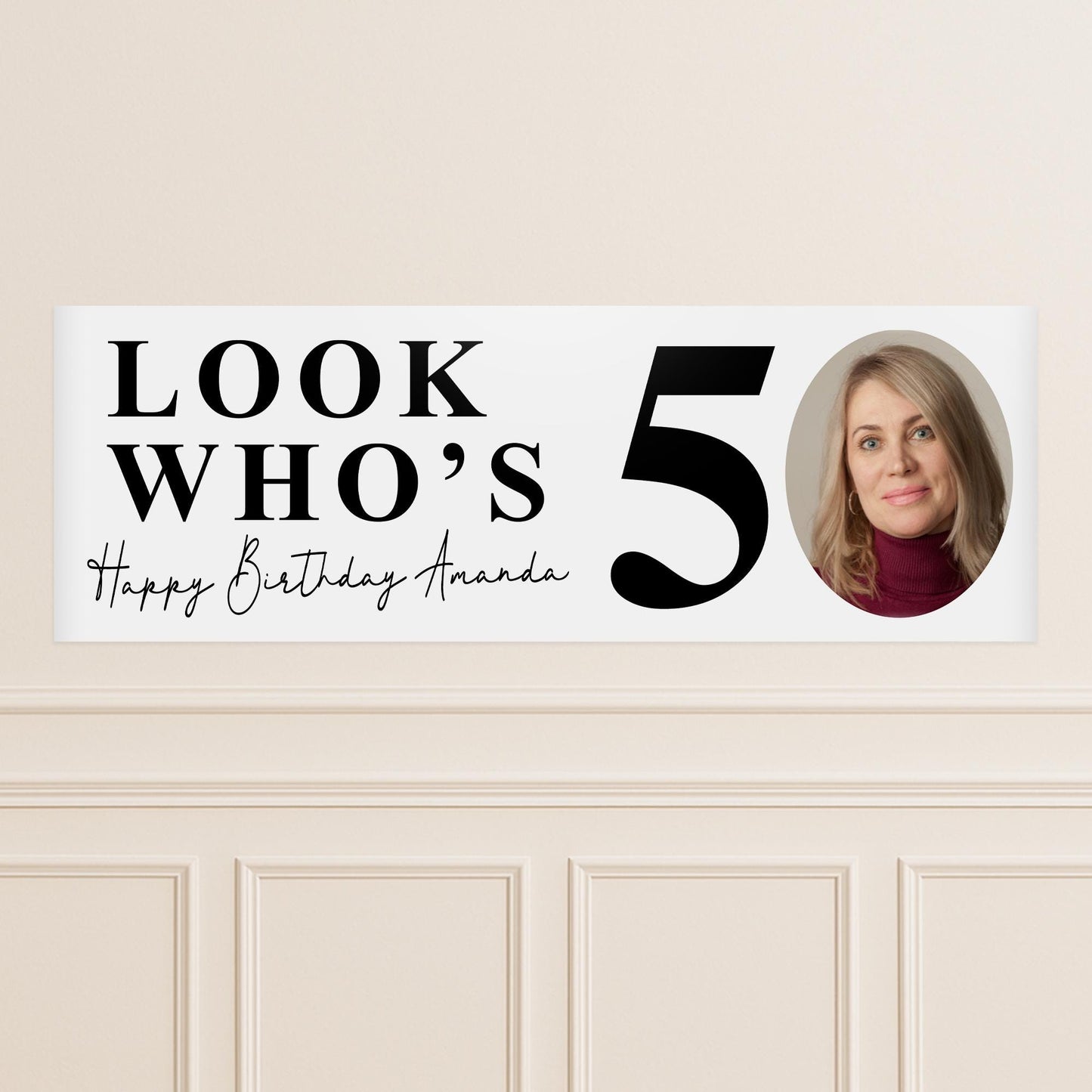 Look Whos Age Milestone Birthday Banner  Personalised Age & Photo Party Decoration  Custom Birthday Party Decor, 30th, 40th, 50th, 60th